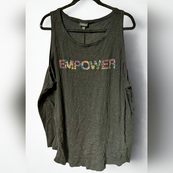 torrid Tops - Torrid Black “EMPOWER” Graphic Tank Top – Size 3 (3X)